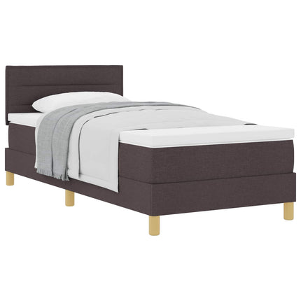 Box spring seng med pude Mørk Brun 90 x 200 cm Stof