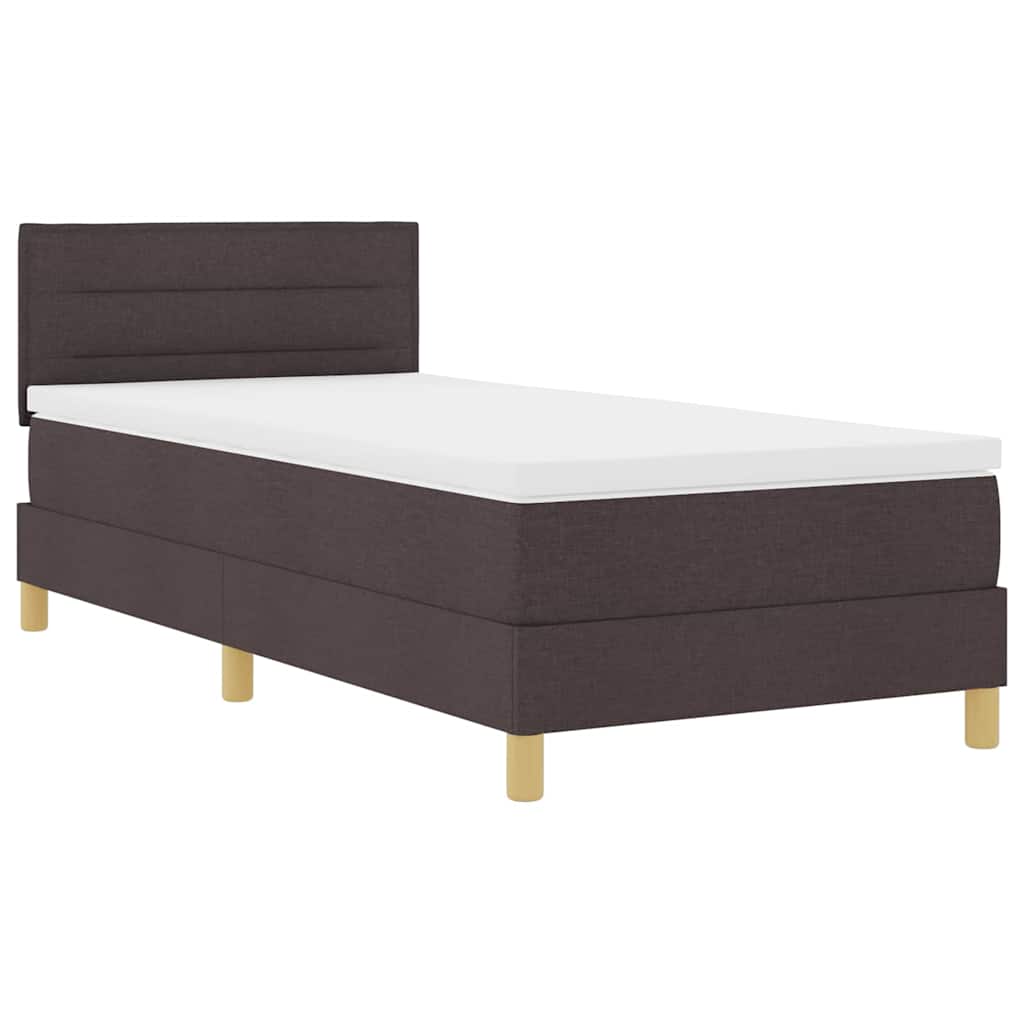 Box spring seng med pude Mørk Brun 90 x 200 cm Stof