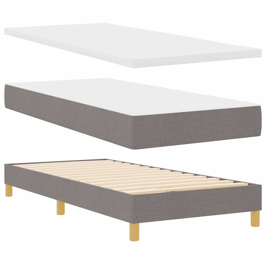 Box spring seng med pude Gråbrun 90 x 200 cm Stof