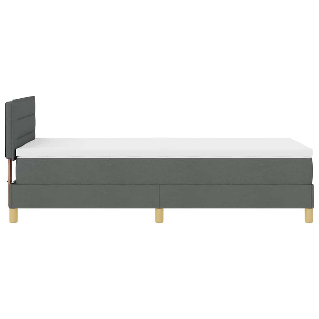 Box spring seng med pude Mørkegrå 100 x 200 cm Stof