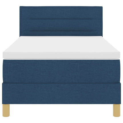 Box spring seng med pude med hovedgærde Blå 100 x 200 cm Stof