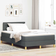 Box spring seng med pude Mørkegrå 120 x 190 cm Stof