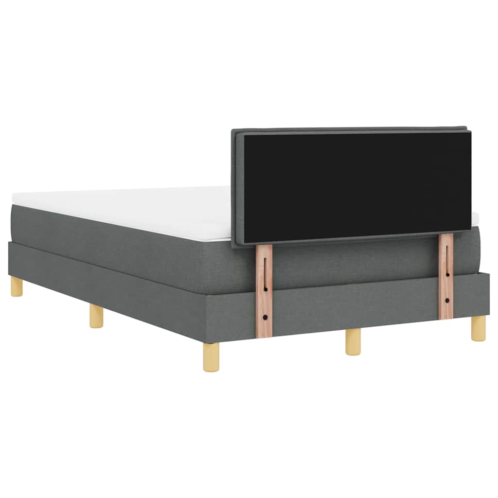 Box spring seng med pude Mørkegrå 120 x 190 cm Stof