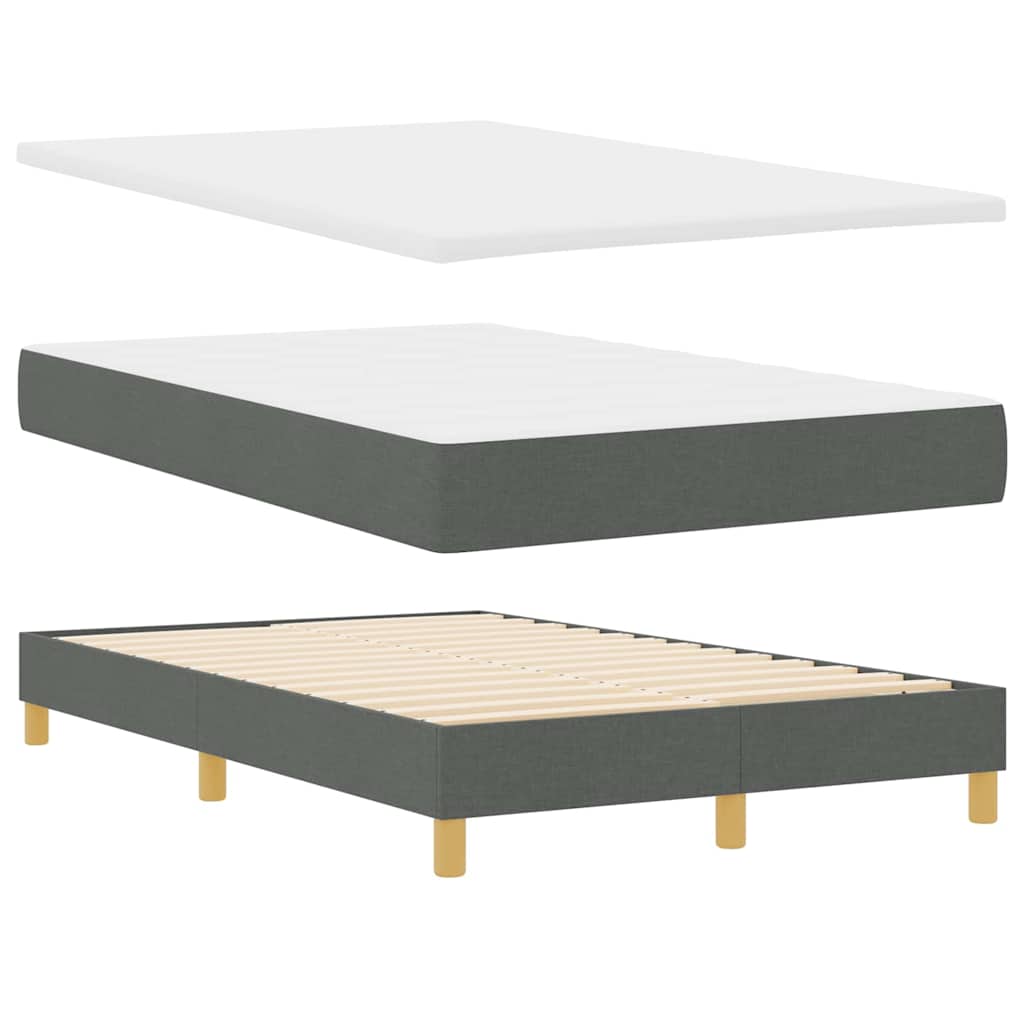 Box spring seng med pude Mørkegrå 120 x 200 cm Stof