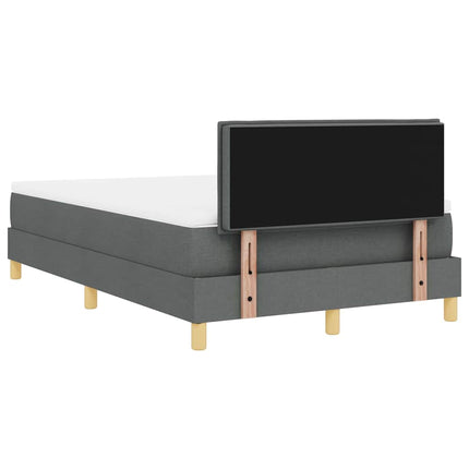 Box spring seng med pude Mørkegrå 120 x 200 cm Stof
