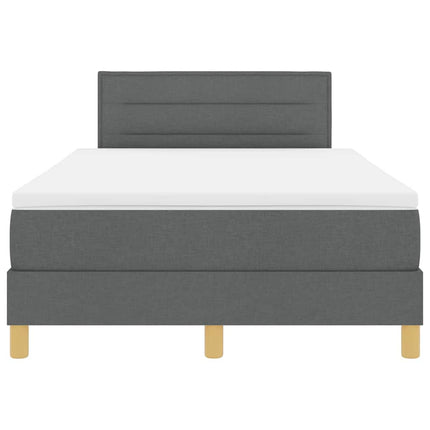 Box spring seng med pude Mørkegrå 120 x 200 cm Stof
