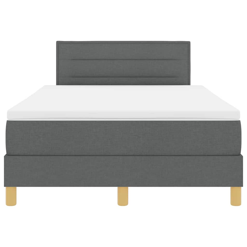 Box spring seng med pude Mørkegrå 120 x 200 cm Stof