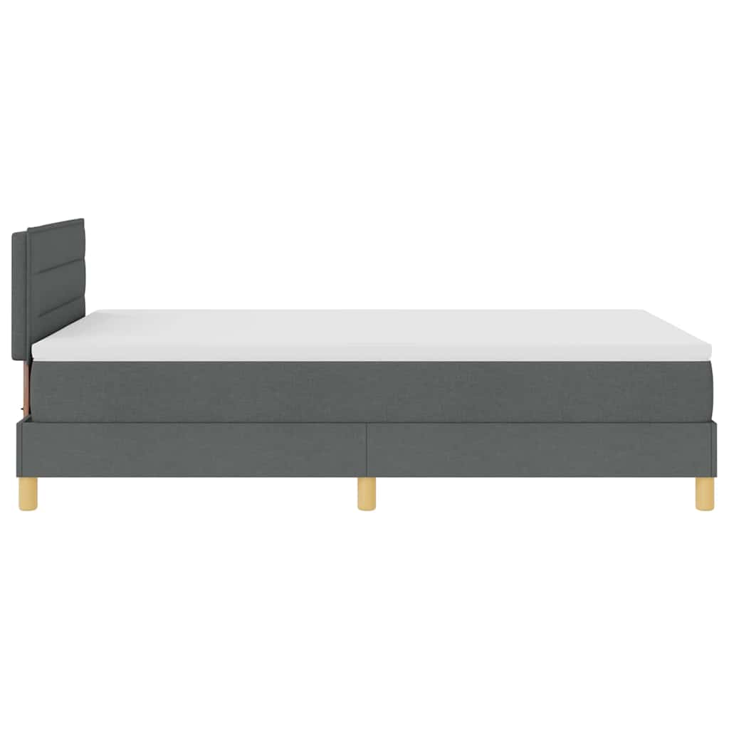 Box spring seng med pude Mørkegrå 120 x 200 cm Stof