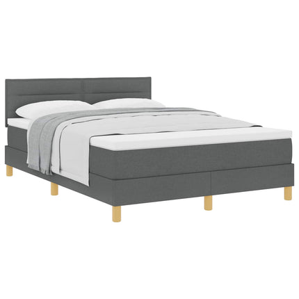 Box spring seng med pude Mørkegrå 140 x 190 cm Stof