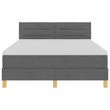 Box spring seng med pude Mørkegrå 140 x 190 cm Stof