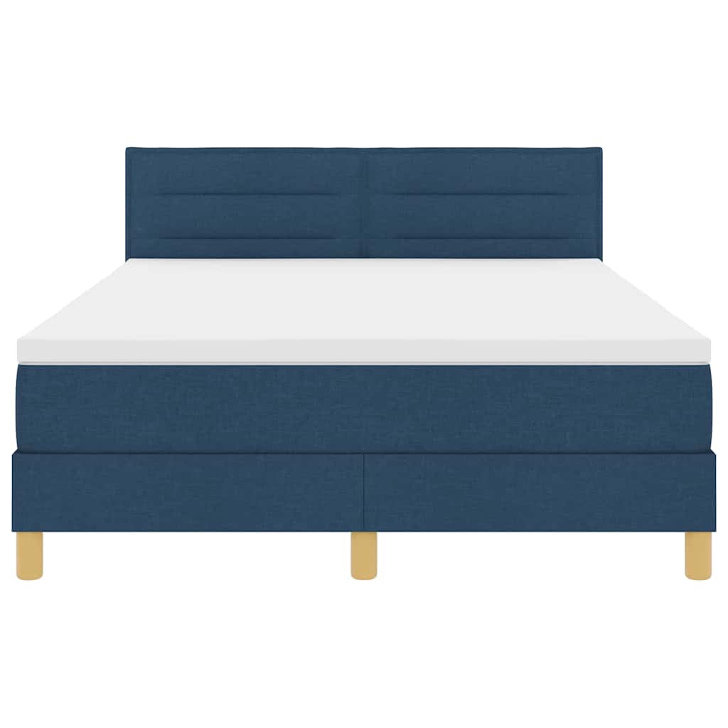 Box spring seng med pude med hovedgærde Blå 140 x 190 cm Stof