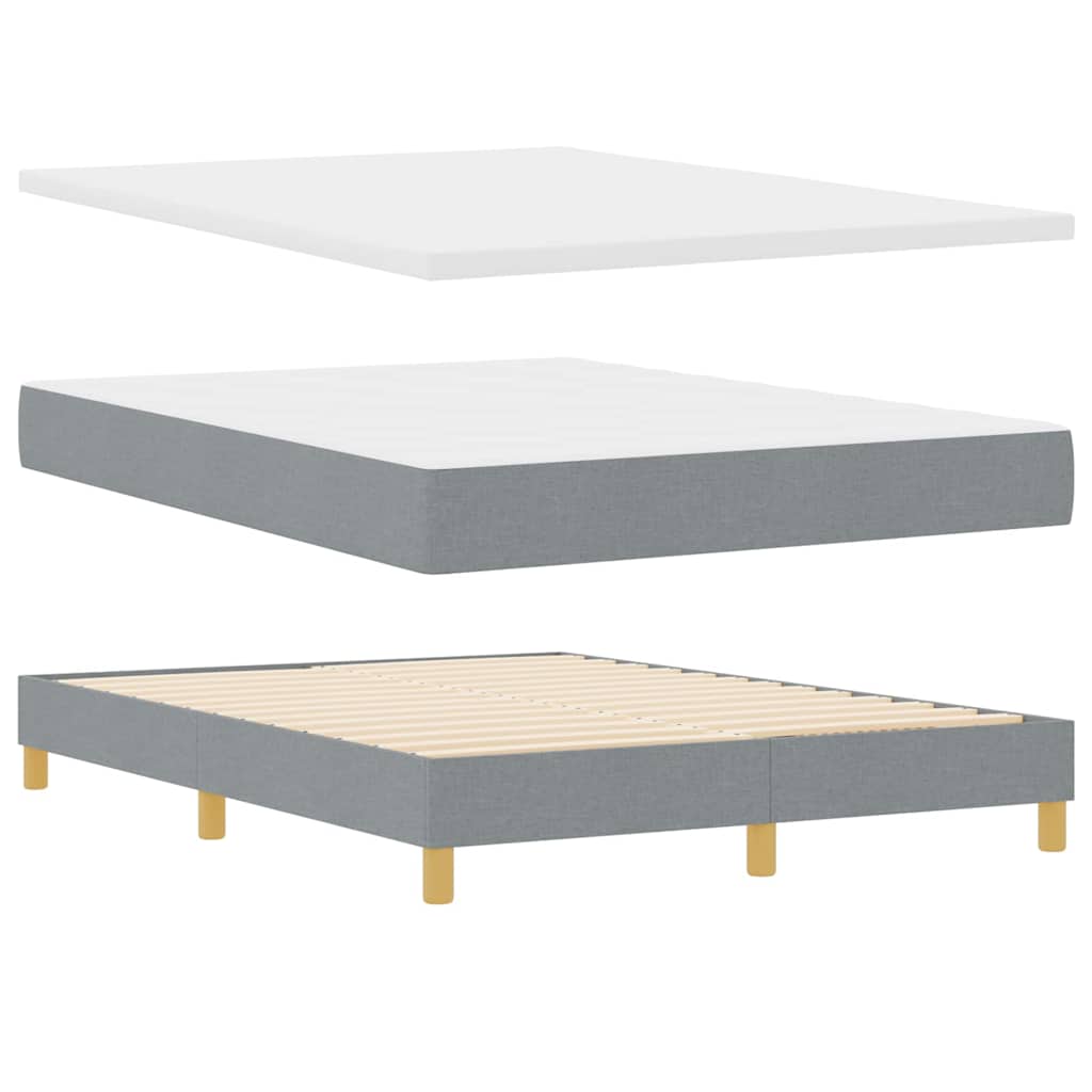 Box spring seng med pude Lysegrå 140 x 200 cm Stof
