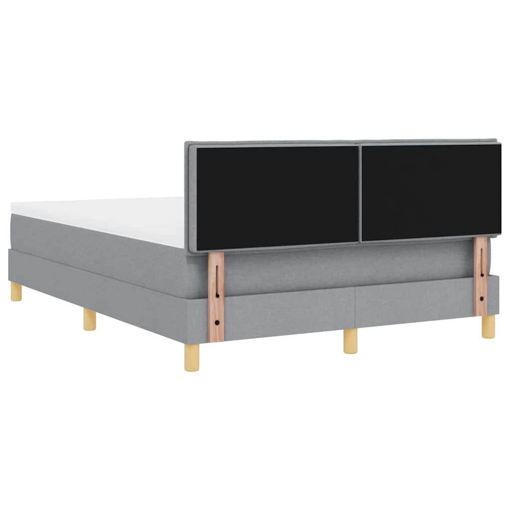 Box spring seng med pude Lysegrå 140 x 200 cm Stof