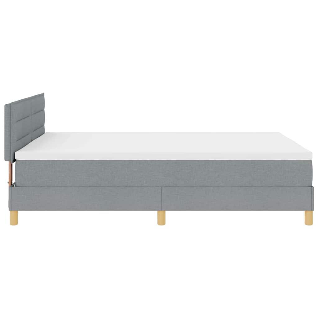 Box spring seng med pude Lysegrå 140 x 200 cm Stof