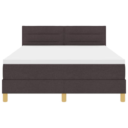 Box spring seng med pude Mørk Brun 140 x 200 cm Stof