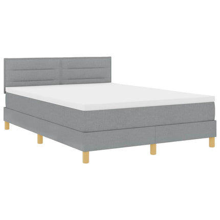 Box spring seng med pude Lysegrå 160 x 200 cm Stof