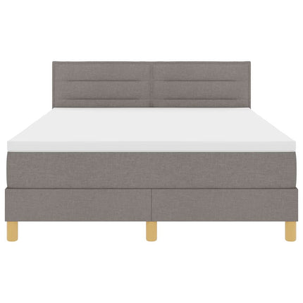 Box spring seng med pude Gråbrun 160 x 200 cm Stof