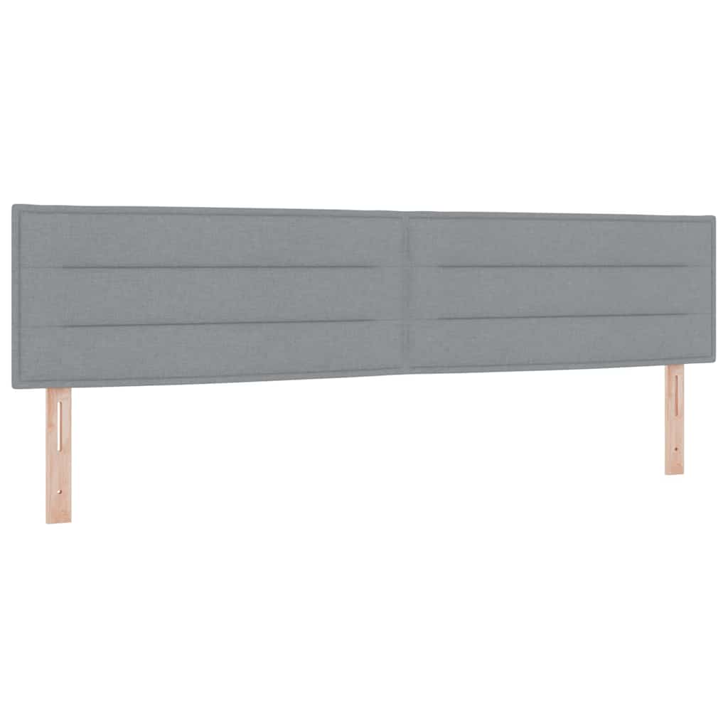 Box spring seng med pude Lysegrå 200 x 200 cm Stof
