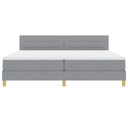 Box spring seng med pude Lysegrå 200 x 200 cm Stof