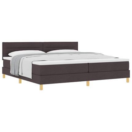 Box spring seng med pude Mørk Brun 200 x 200 cm Stof