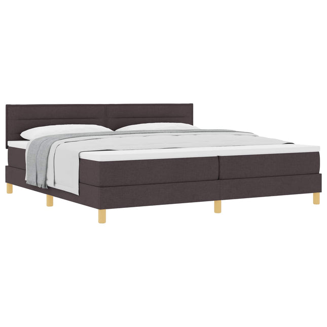 Box spring seng med pude Mørk Brun 200 x 200 cm Stof