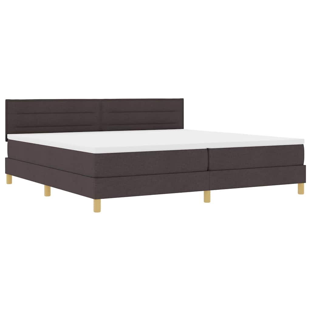 Box spring seng med pude Mørk Brun 200 x 200 cm Stof