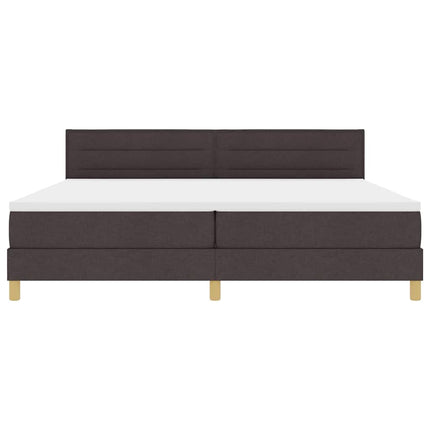 Box spring seng med pude Mørk Brun 200 x 200 cm Stof