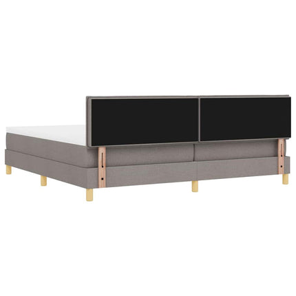 Box spring seng med pude Gråbrun 200 x 200 cm Stof