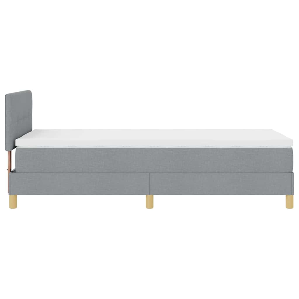 Box spring seng med pude Lysegrå 90 x 190 cm Stof