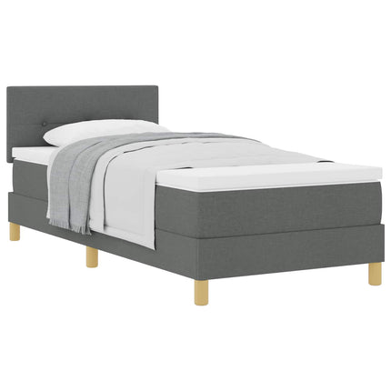 Box spring seng med pude Mørkegrå 90 x 190 cm Stof
