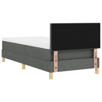 Box spring seng med pude Mørkegrå 90 x 190 cm Stof