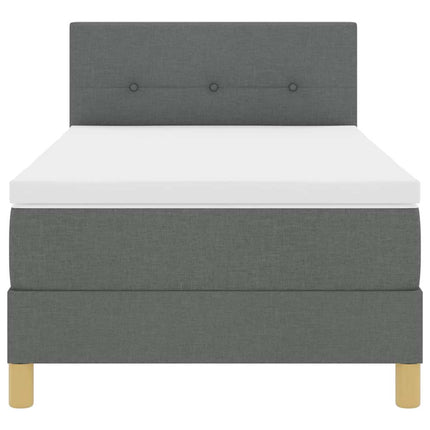 Box spring seng med pude Mørkegrå 90 x 190 cm Stof
