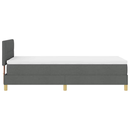 Box spring seng med pude Mørkegrå 90 x 190 cm Stof
