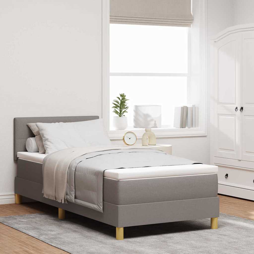 Box spring seng med pude Grbrun 90 x 200 cm Stof