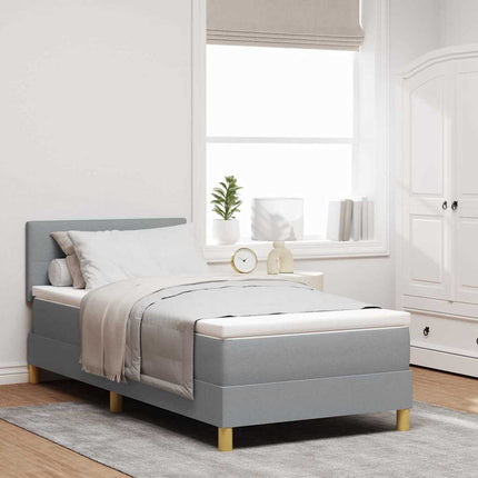Box spring seng med pude Lysegrå 100 x 200 cm Stof