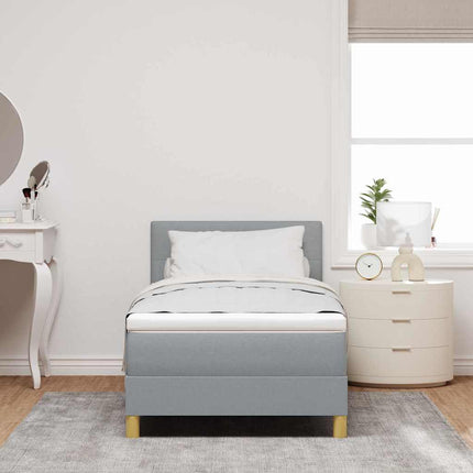 Box spring seng med pude Lysegrå 100 x 200 cm Stof