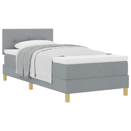 Box spring seng med pude Lysegrå 100 x 200 cm Stof