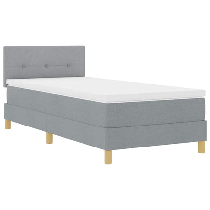 Box spring seng med pude Lysegrå 100 x 200 cm Stof