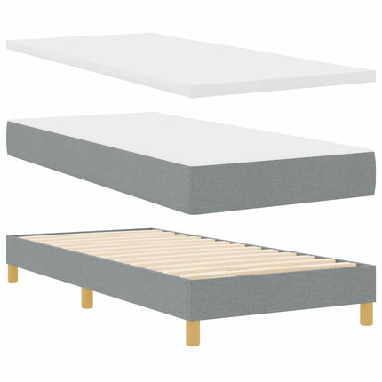 Box spring seng med pude Lysegrå 100 x 200 cm Stof