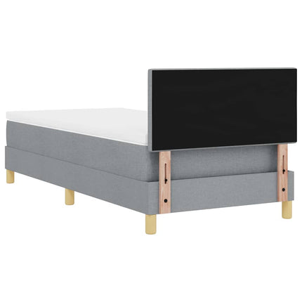 Box spring seng med pude Lysegrå 100 x 200 cm Stof
