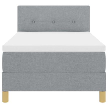 Box spring seng med pude Lysegrå 100 x 200 cm Stof