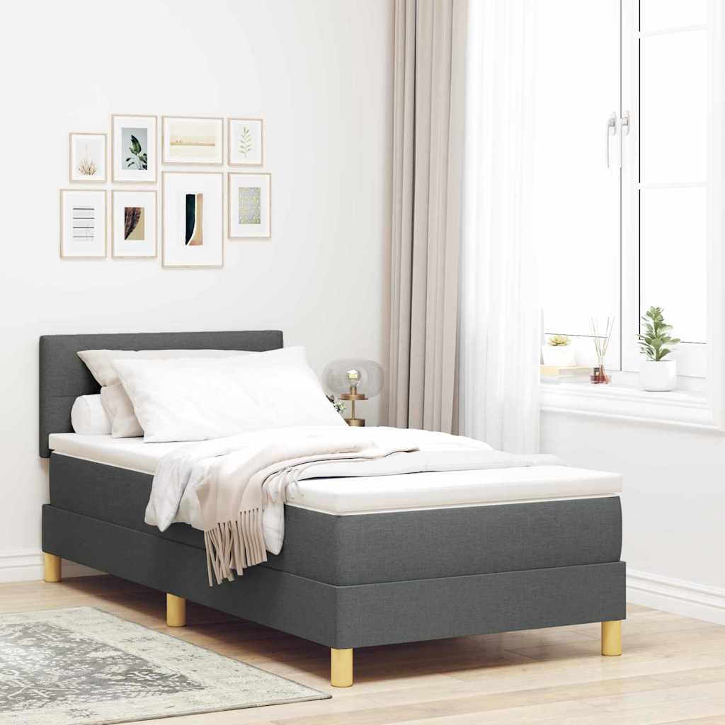 Box spring seng med pude Mrkegr 100 x 200 cm Stof