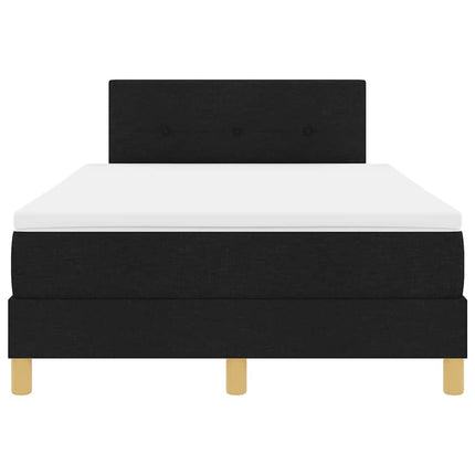 Box spring seng med pude med hovedgærde Sort 120 x 190 cm Stof