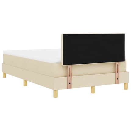 Box spring seng med pude med hovedgærde Creme 120 x 190 cm Stof