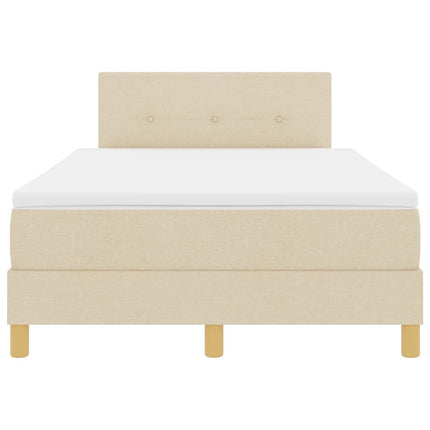 Box spring seng med pude med hovedgærde Creme 120 x 190 cm Stof