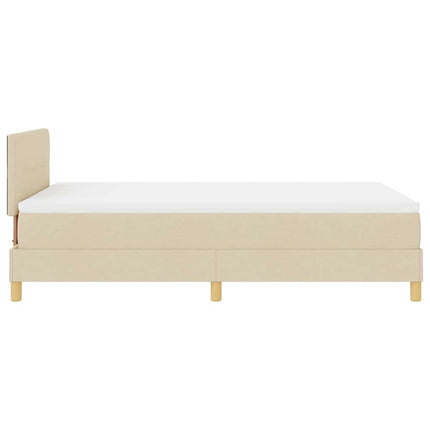 Box spring seng med pude med hovedgærde Creme 120 x 190 cm Stof