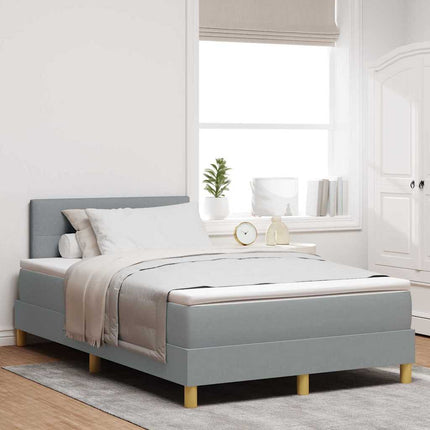 Box spring seng med pude Lysegrå 120 x 200 cm Stof