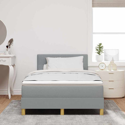 Box spring seng med pude Lysegrå 120 x 200 cm Stof