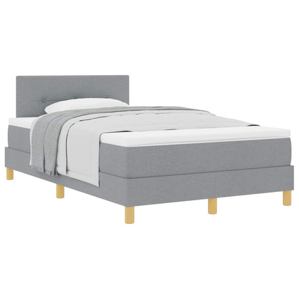 Box spring seng med pude Lysegrå 120 x 200 cm Stof