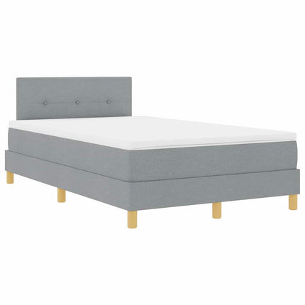 Box spring seng med pude Lysegrå 120 x 200 cm Stof